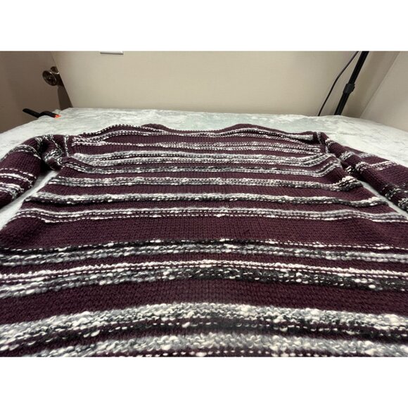 Calvin Klein Jeans Womens Medium Striped Burgundy Sweater Acrylic/Cotton Blend - Picture 7 of 12